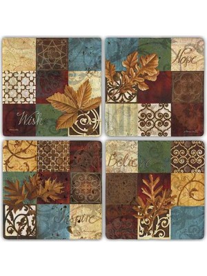 Oscar Stone Doğaltaş Bardak Altlığı  4'lü Set 10 x 10 cm