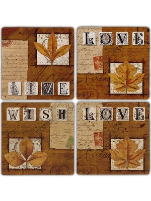 Oscar Stone Doğaltaş Bardak Altlığı  4'lü Set 10 x 10 cm