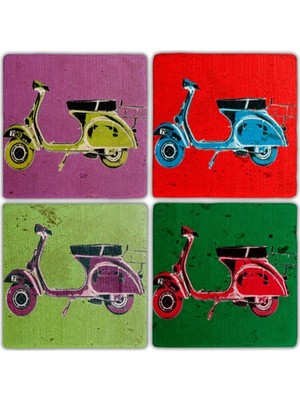 Oscar Stone Doğaltaş Bardak Altlığı  4'lü Set 10 x 10 cm