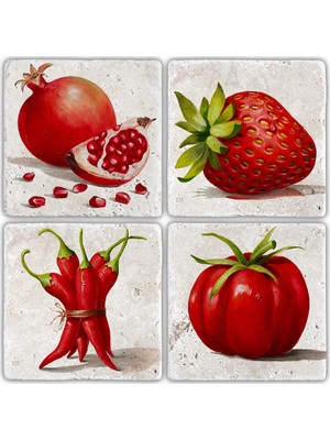 Oscar Stone Doğaltaş Bardak Altlığı  4'lü Set 10 x 10 cm