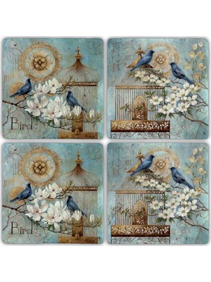 Oscar Stone Doğaltaş Bardak Altlığı  4'lü Set 10 x 10 cm
