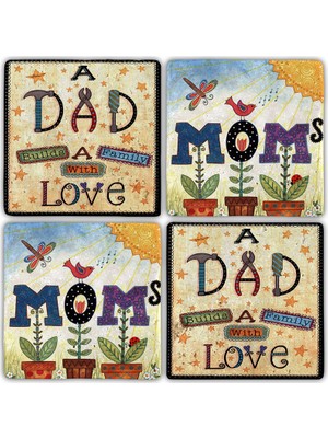 Oscar Stone Doğaltaş Bardak Altlığı  4'lü Set 10 x 10 cm