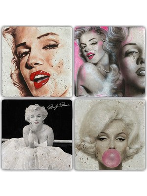 Oscar Stone Doğaltaş Bardak Altlığı  4'lü Set 10 x 10 cm