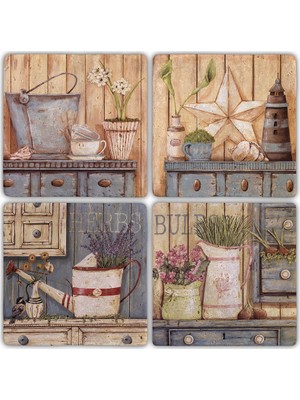 Oscar Stone Doğaltaş Bardak Altlığı  4'lü Set 10 x 10 cm