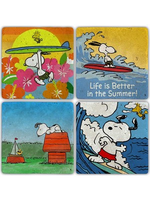 Oscar Stone Doğaltaş Bardak Altlığı  4'lü Set 10 x 10 cm