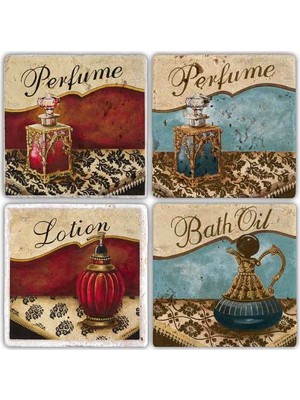 Oscar Stone Doğaltaş Bardak Altlığı  4'lü Set 10 x 10 cm