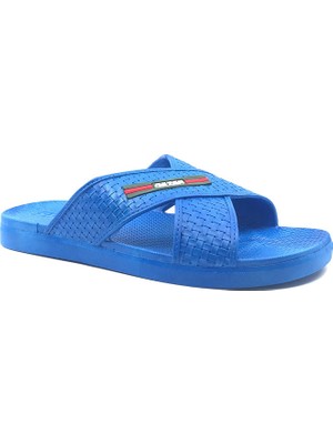 Gezer 11401 Kaymaz Mavi Plaj Havuz Banyo Erkek Günlük Terlik