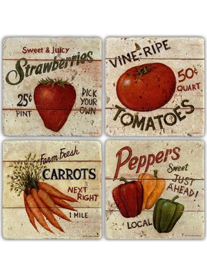 Oscar Stone Doğaltaş Bardak Altlığı - 4'lü Set 10 x 10 cm