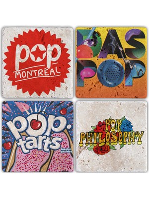 Oscar Stone Doğaltaş Bardak Altlığı - 4'lü Set 10 x 10 cm