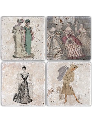 Oscar Stone Doğaltaş Bardak Altlığı - 4'lü Set 10 x 10 cm
