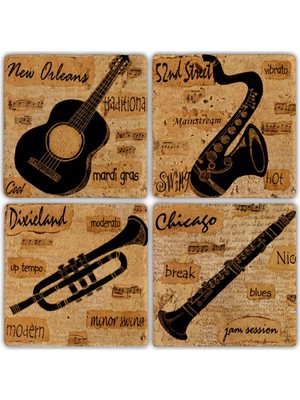 Oscar Stone Doğaltaş Bardak Altlığı - 4'lü Set 10 x 10 cm