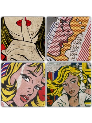 Oscar Stone Doğaltaş Bardak Altlığı - 4'lü Set 10 x 10 cm