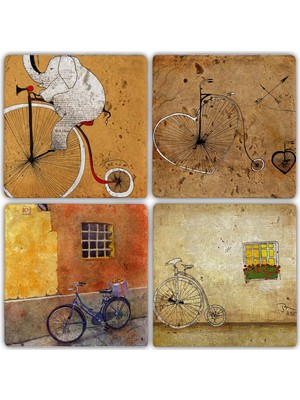 Oscar Stone Doğaltaş Bardak Altlığı - 4'lü Set 10 x 10 cm