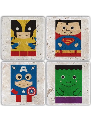 Oscar Stone Doğaltaş Bardak Altlığı - 4'lü Set 10 x 10 cm