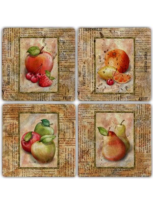 Oscar Stone Doğaltaş Bardak Altlığı - 4'lü Set 10 x 10 cm