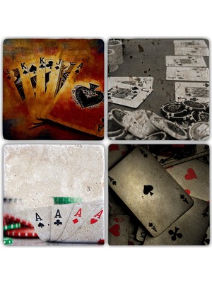 Oscar Stone Doğaltaş Bardak Altlığı - 4'lü Set 10 x 10 cm