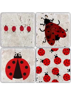 Oscar Stone Doğaltaş Bardak Altlığı - 4'lü Set 10 x 10 cm