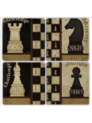 Oscar Stone Doğaltaş Bardak Altlığı - 4'lü Set 10 x 10 cm