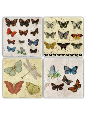Oscar Stone Doğaltaş Bardak Altlığı - 4'lü Set 10 x 10 cm