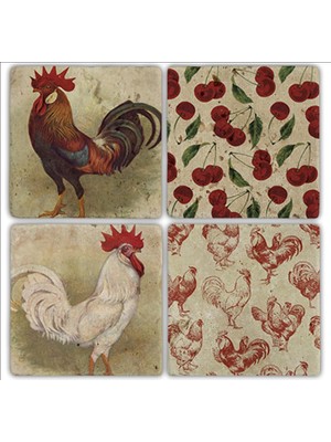 Oscar Stone Doğaltaş Bardak Altlığı - 4'lü Set 10 x 10 cm