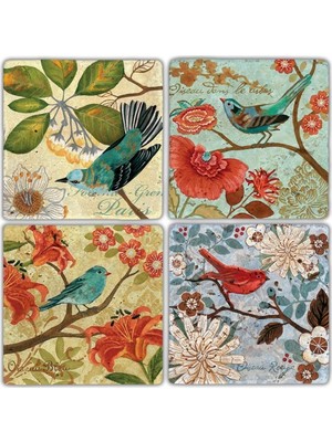 Oscar Stone Doğaltaş Bardak Altlığı - 4'lü Set 10 x 10 cm