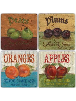 Oscar Stone Doğaltaş Bardak Altlığı - 4'lü Set 10 x 10 cm