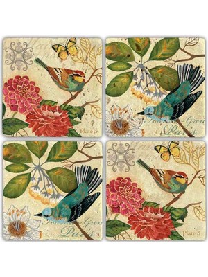 Oscar Stone Doğaltaş Bardak Altlığı - 4'lü Set 10 x 10 cm