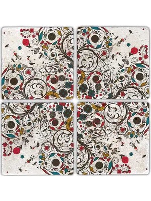 Oscar Stone Doğaltaş Bardak Altlığı - 4'lü Set 10 x 10 cm