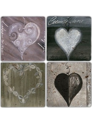 Oscar Stone Doğaltaş Bardak Altlığı - 4'lü Set 10 x 10 cm