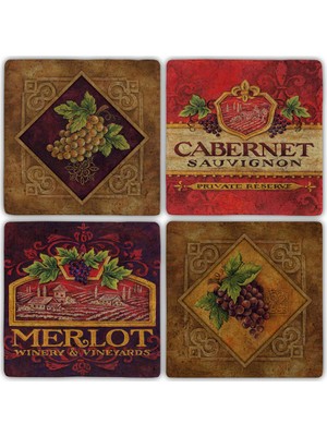 Oscar Stone Doğaltaş Bardak Altlığı - 4'lü Set 10 x 10 cm