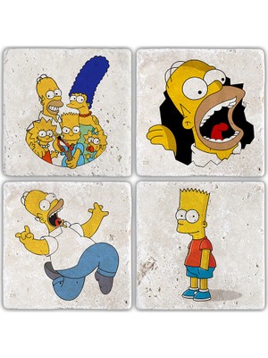 Oscar Stone Doğaltaş Bardak Altlığı - 4'lü Set 10 x 10 cm