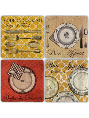 Oscar Stone Doğaltaş Bardak Altlığı - 4'lü Set 10 x 10 cm