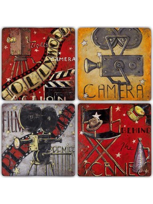 Oscar Stone Doğaltaş Bardak Altlığı - 4'lü Set 10 x 10 cm