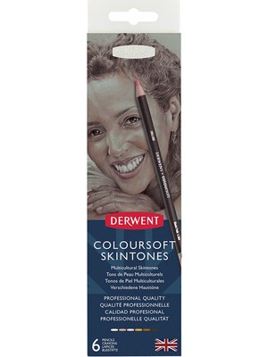 Derwent Coloursoft Pencils Skintones Yumuşak Kuruboya Kalemi Ten Renkleri 6'lı Teneke Kutu