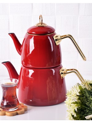 Bayev Elite Class Emaye Çaydanlık-Kırmızı-200463