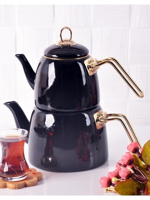 Bayev Elite Class Emaye Çaydanlık-Siyah-200461