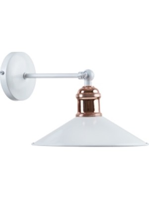 Riolight  Retro Mafsallı Beyaz Metal Bakır Duylu Aplik Çap 23 cm