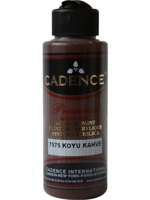 Cadence Premium Akrilik Boya Koyu Kahve 7575 120 ml Yüksek Kapatma Gücüne Sahip Su Bazlı Boya