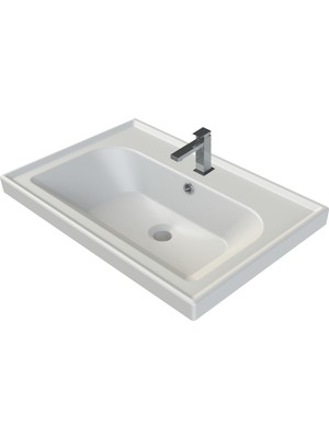 Turkuaz Seramik Frame Etajerli Lavabo 70X45 cm