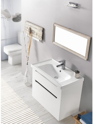 Turkuaz Seramik Frame Etajerli Lavabo 90X45 cm