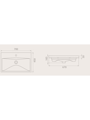 Turkuaz Seramik Frame Etajerli Lavabo 70X45 cm