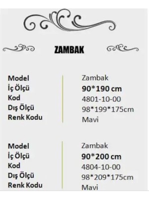 Avensis Zambak Ranza, Ferforje Metal Ranza, 90X190  Lacivert