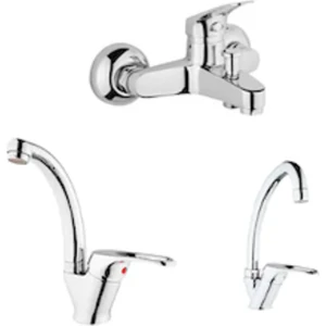 Beyza Banyo + Lavabo + Eviye 3 Lü Takım Batarya Seti