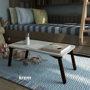 Gold Falez Mobilya Aksesuar Laptop Sehpa Çalışma Kahvaltı Masası Krem