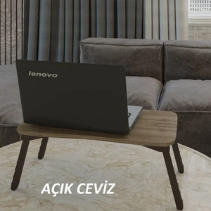 Gold Falez Mobilya Aksesuar Laptop Sehpa Çalışma Kahvaltı Masası Açık Ceviz