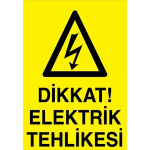 Canis Etiket Dikkat Elektrik Tehlikesi Sticker - Folyo