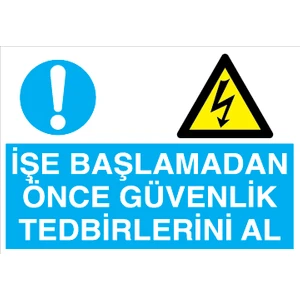 Canis Etiket Işe Başlamadan Önce Güvenlik Tedbirlerini Al Sticker - Folyo