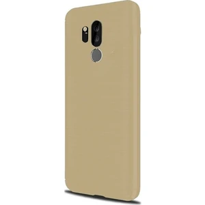 Tekno Grup LG G7 Silikon Kılıf - Gold + Cam Ekran Koruyucu