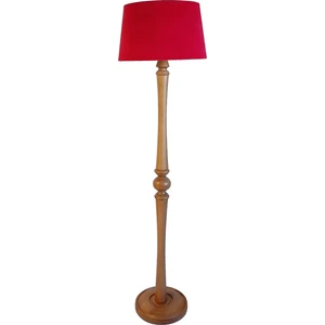 Beta Serisi Torna Ayaklı Masif Lambader ( Kırmızı / Açık Ceviz)