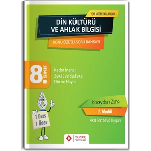 Sonuç Yayınları  8.Sınıf Din Kültürü ve Ahlak Bilgisi Konu Özetli Soru Bankası
